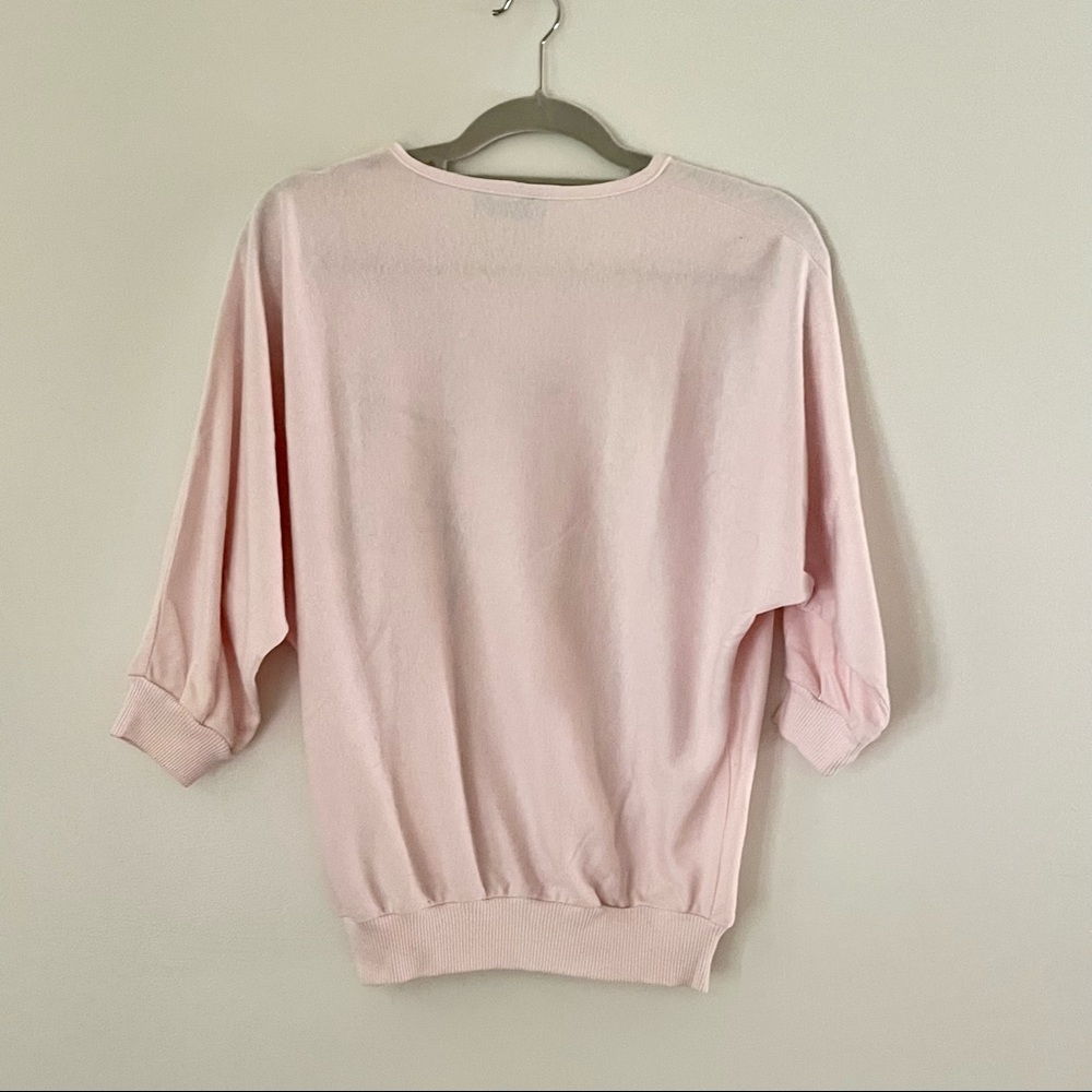 80s 90s Y2K Pink shirt with dolman sleeves & patchwork appliqué True Vintage - Picture 4 of 10